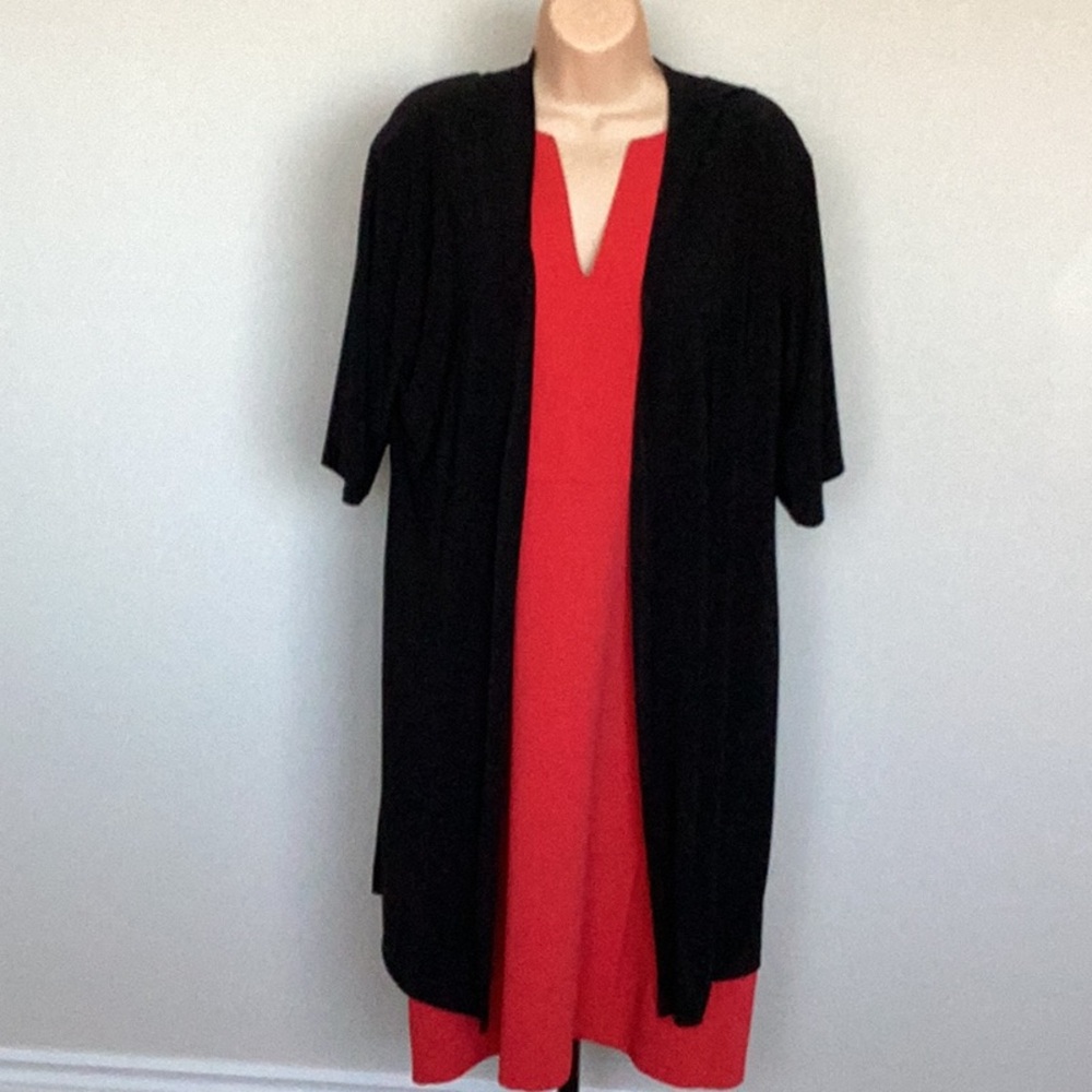 J Michael's Black Lightweight Duster Size S-M